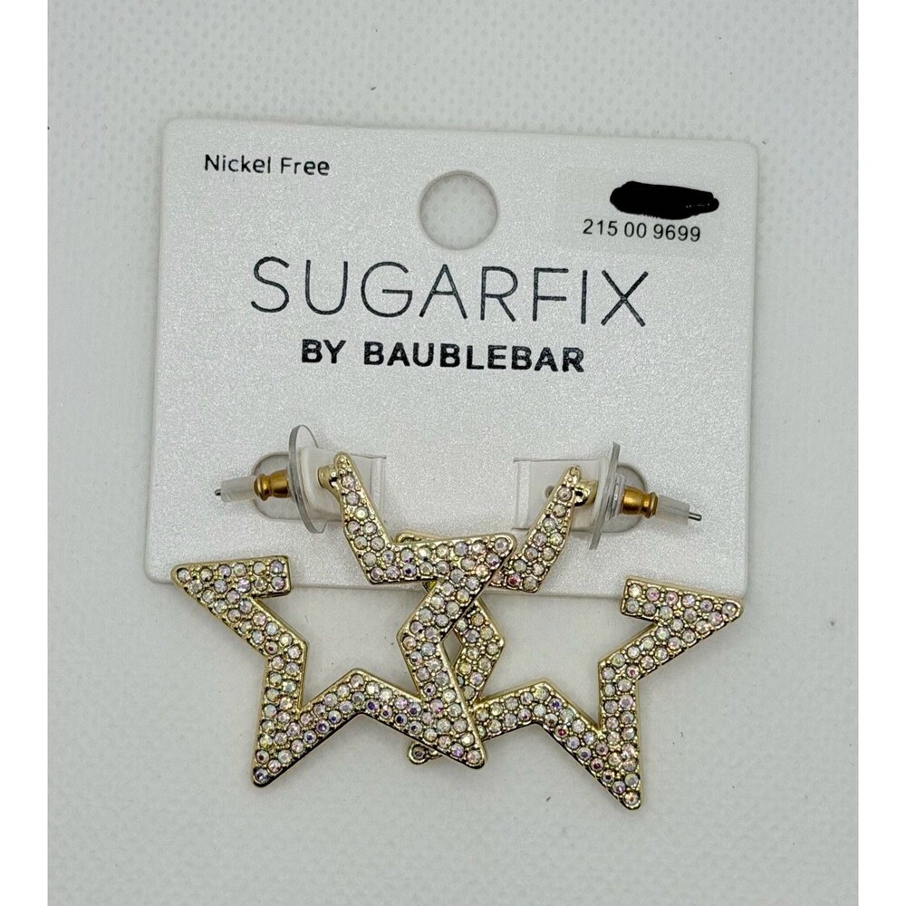 SUGARFIX by BaubleBar Gold Tone Rhinestone Star Statement Earrings
